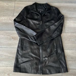 Like new Siena Studio, leather coat, mid length size medium/black